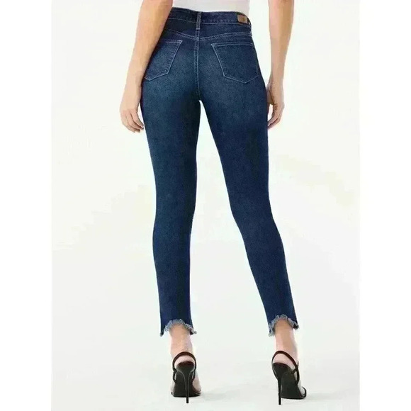 Sofia Jeans by Sofia Vergara Womens Skinny Shark Bite Hem Mid Rise Dark Wash - Picture 4 of 9